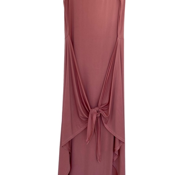 NWOT Young, Fabulous & Broke Renata Dress Pink/Mauve Color Tie Front High-Low - Picture 6 of 10